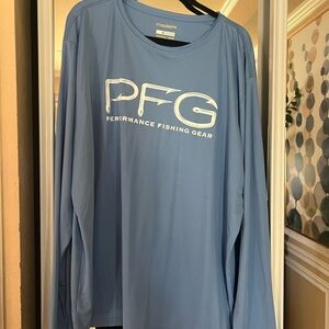 Columbia PFG Light Blue Long Sleeve Shirt- XXL